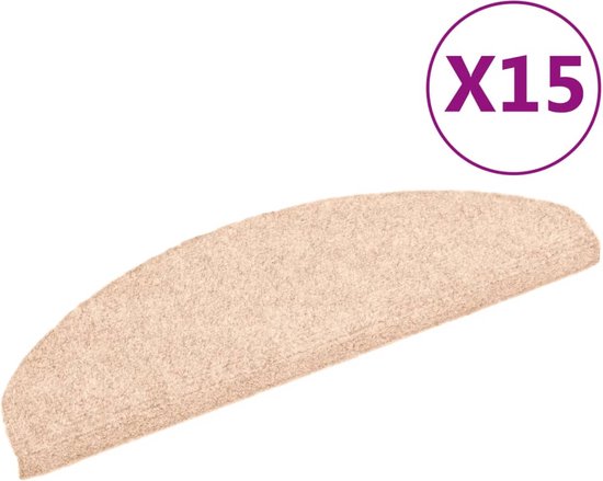 Trapmatten Zelfklevend 20 stuks 65x21x4 cm Crème Halfrond Groot Trapmatten Zelfklevend 20 stuks 65x21x4 cm Crème Halfrond Groot