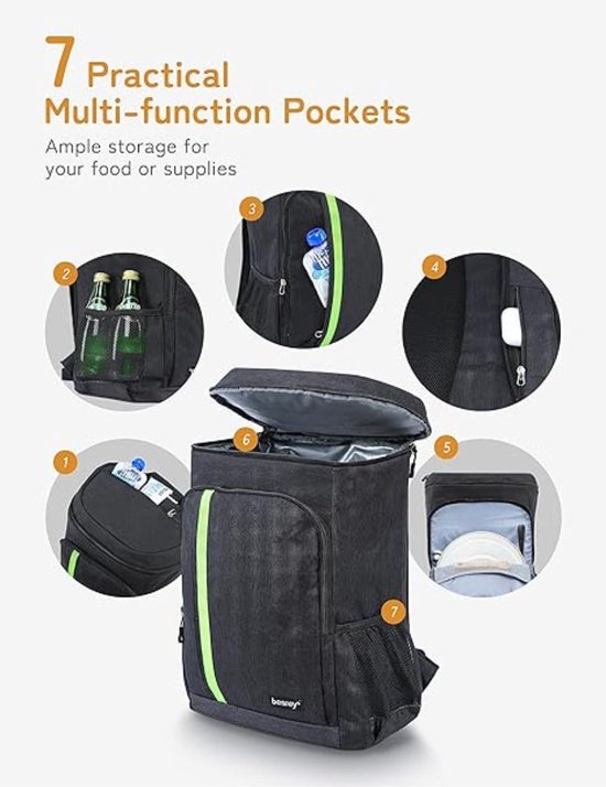 Sac à dos réfrigérant 30 litres - Sac à dos thermique - Sac à dos Cooler - Sac à dos réfrigérant - avec décapsuleur - Porte-bouteille