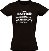 Ik ben Esther, elk drankje dat jullie me vandaag aanbieden drink ik op Dames T-shirt - feest - drank - alcohol - bier - festival - kroeg - cocktail - wijn - vriend - vriendin - jarig - verjaardag - cadeau - humor - grappig