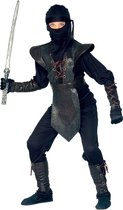 Widmann - Ninja & Samurai Kostuum - Zwarte Ninja Assault Kostuum Jongen - Bruin - Maat 128 - Carnavalskleding - Verkleedkleding