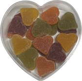 Valentijns hart gevuld met grote fruit snoep - 300 gram - Fruit hartjes - Valentijn - Moederdag - Liefde - Cadeau voor hem / haar