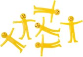 Uitrekbaar Smiley Poppetje 12 STUKS - Speelgoed - Uitdeelcadeaus voor Kinderen - Traktatie - Geel