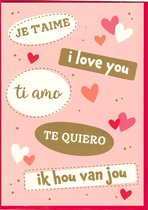 Kaart - Valentijn - ik hou van jou - te Quiero Ti amo - i love you - je t'aime SVS10