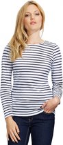 Gestreept dames matrozen/dorus t-shirt wit/blauw XL