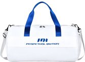 Weekendtas Blauw-Wit - compact - handbagage - dames - travel bag - apart schoenenvak - nylon & polyester