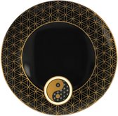 Goebel - Lotus | Bord Yin Yang Zwart | Porselein - 23cm