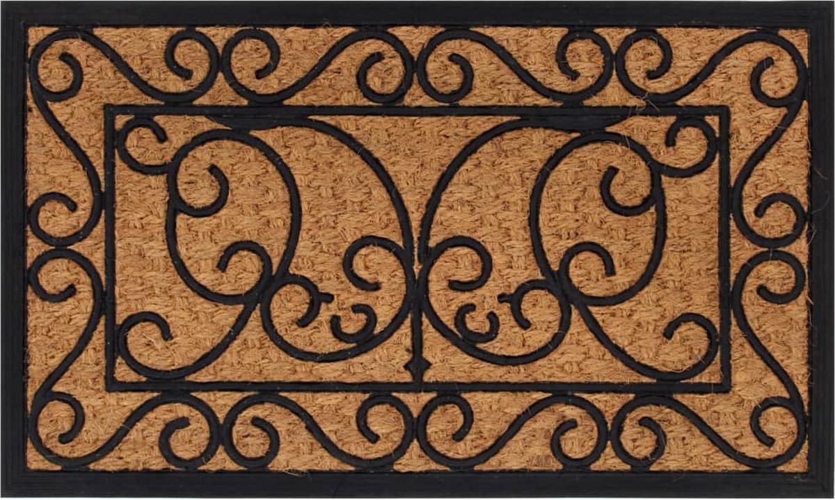 vidaXL - Deurmat - rechthoekig - 45x75 - cm - rubber - en - kokosvezel