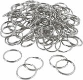 Sleutelringen - Sleutelhanger Ringen - DIY Sleutelhangers Maken - Metaalkleurig - Dia: 20 mm - Creotime - 100 stuks