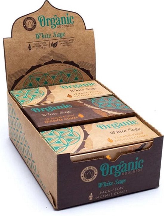 Organic Goodness White Sage Backflow Cônes d'encens song of india boîte 6 pièces