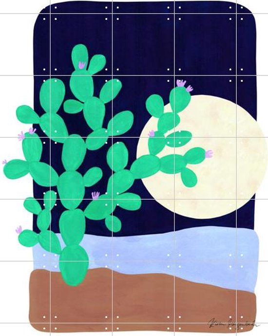 IXXI Cactus and Moonlight - Wanddecoratie - Abstract - 100 x 140 cm