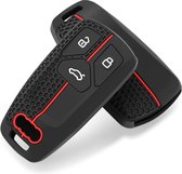 Siliconen Remote Cover Key Case key cover Zwart/Rood voor Audi A4 Allroad B9 Q5 Q7 TT TTS Sport Rood/Zwart bescherming sleutel