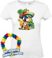 Dames t-shirt Last Call | Toppers in Concert 2024 | Club Tropicana | Hawaii Shirt | Ibiza Kleding | Wit Dames | maat S