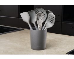 Zyliss Keukenhulpenset 7-Delig – Beluga Grey – Met Opbergemmer – Hittebestendig & Krasvrij – Vaatwasserbestendig