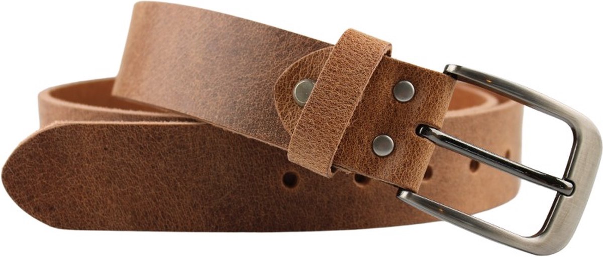 Fana Belts Leren Riem Camel/Taupe - Extra Lange Riemen - Taillemaat 125