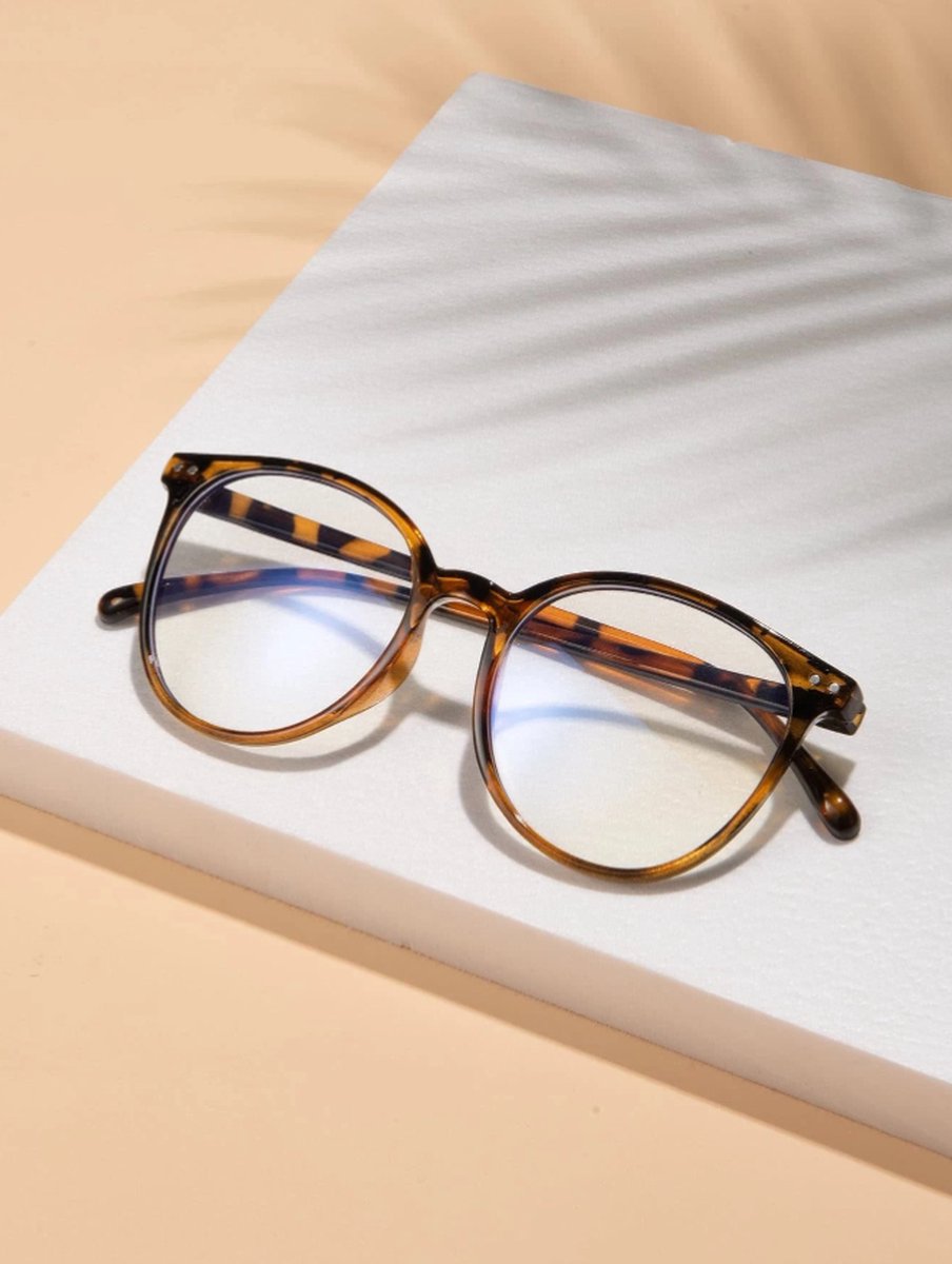 Blauw Licht Filter Bril Zonder Sterkte ORANJE BRUIN tijger frame | Dames | Blue Light Glasses | Compter Bril - RV Deals