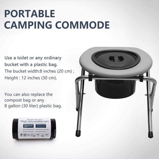 Toiletbril voor op de camping, vrachtwagentoilet, draagbaar reistoilet, lichtgewicht opvouwbaar toilet, toilet voor volwassenen, Noodgevallen voor noodgevallen, opvouwbaar campingtoilet, draagbaar