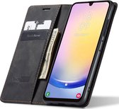 Hoesje geschikt voor Samsung Galaxy A25 - Book Case Leer Slimline Zwart