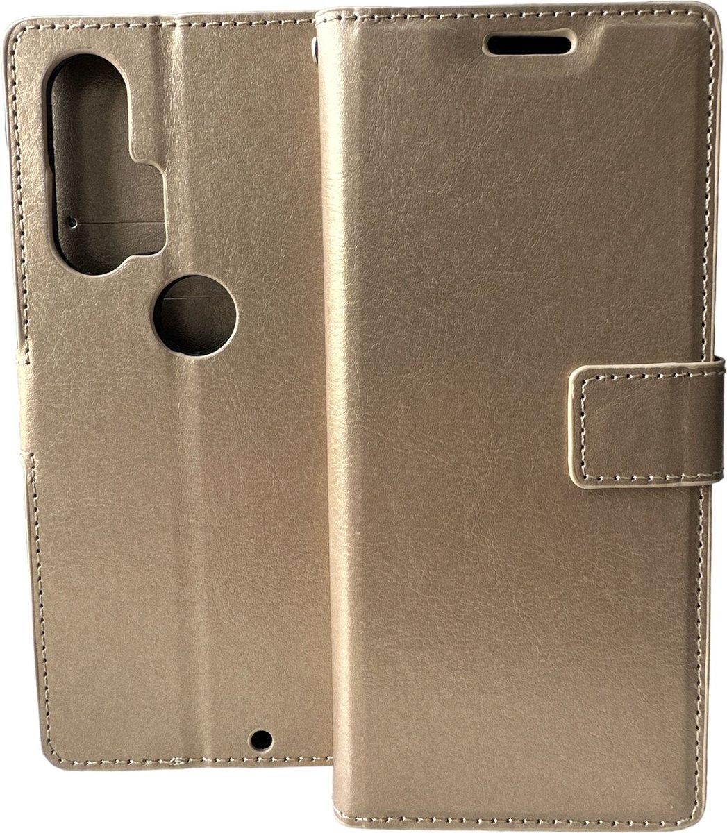 Portemonnee Book Case Hoesje Geschikt voor: Motorola Edge Plus - Goud