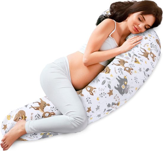 Knuffelzacht / Borstvoedingskussen,zijslaapkussen, Zwangerschapskussen- Katoen -pregnancy pillow, support pillow van Babyjem — afbeelding 3
