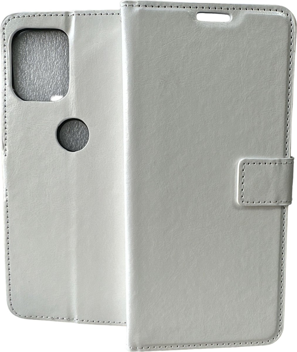 Portemonnee Book Case Hoesje Geschikt voor: Motorola Moto G100 - wit