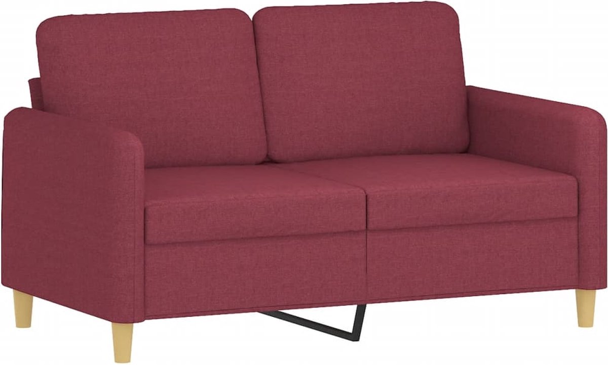 vidaXL Tweezitsbank - 120 - cm - stof - wijnrood