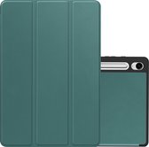 Hoesje Geschikt voor Samsung Galaxy Tab S9 FE Hoesje Case Hard Cover Hoes Book Case Met Uitsparing Geschikt voor S Pen - Donkergroen