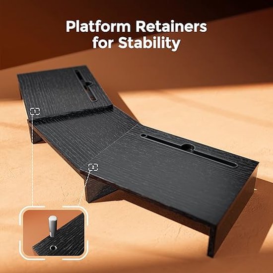 Mondeer Monitor Stand for Desks, Dual Computer Screen Riser Wood with Adjustable Length, Swivel Angle, 3 Additional Organizer Slots with Cable Management for Laptop, PC, Printer, Tablet, Black Mondeer Monitor Stand for Desks, Dual Computer Screen Riser Wood with Adjustable Length, Swivel Angle, 3 Additional Organizer Slots with Cable Management for Laptop, PC, Printer, Tablet, Black