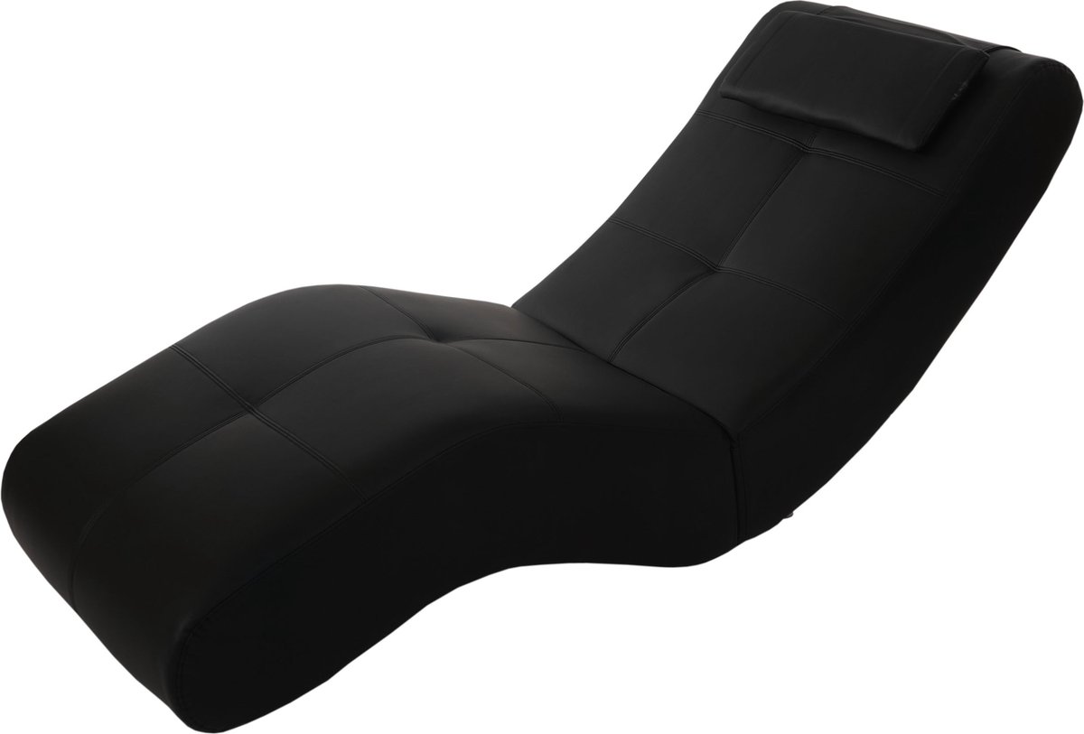 Cosmo Casa Ligbed Livorno II - Recamiere Chaiselongue - Kunstleer - Zwart