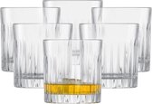 Whiskyglas Set (van 6), rechte tumbler voor whisky met reliëf, vaatwasmachinebestendige kristallen glazen (artikelnummer 121555)