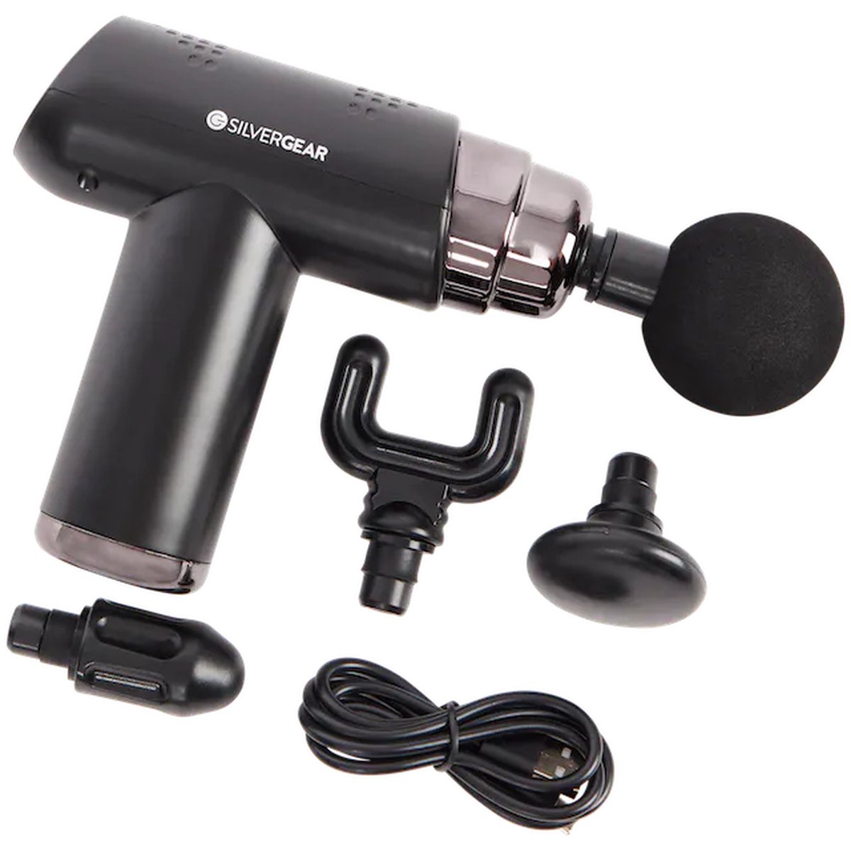 Afbeelding 2 van Silvergear - Massage Gun - 6 Standen - 4 Opzetstukken - Spiermassage - Ontspan en herstel