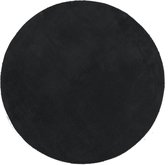 vidaXL - Vloerkleed - HUARTE - laagpolig - zacht - wasbaar - Ø - 160 - cm - zwart