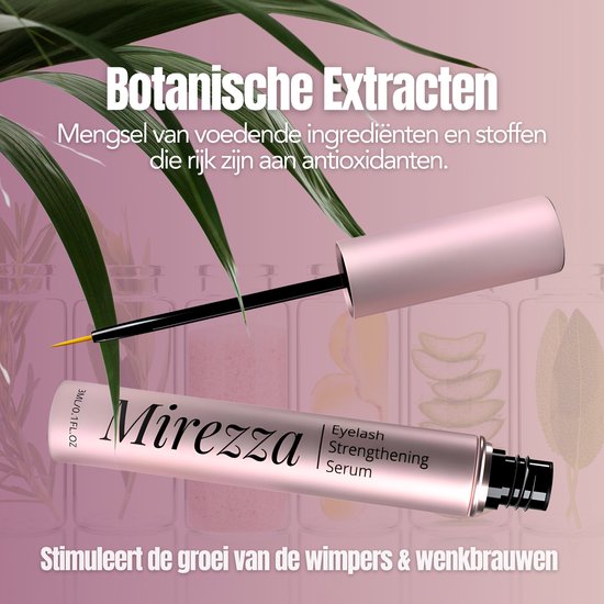 MIREZZA Wimperserum - Lash en Brow Serum - EXTRA KRACHTIG - Stimuleert Wimper Groei - Natuurlijke Lash Lift - 3 ml - Mirezza