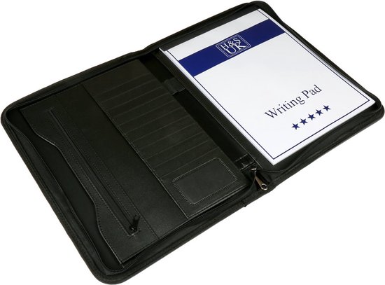 H&S Portfoliomap A4 Met Ringband Mechanisme Leren Conferentiemap Wettelijke Schrijfblok 11 Visitekaartjes Sleuven 587190061