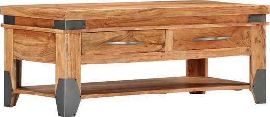 vidaXL Table basse 110x55x45 cm bois d'acacia massif