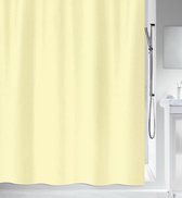 MSV Douchegordijn met ringen - lichtgeel - gerecycled polyester - 180 x 200 cm - wasbaar - Voor bad en douche