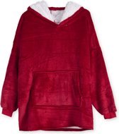 V&L comfortlifestyle - Fleece deken met mouwen - fleece plaid - 280 gsm - Rood - Snuggle Hoodie
