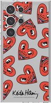 Samsung Keith Haring Heart Plate - Convient pour Samsung Galaxy S24 Ultra - Rouge