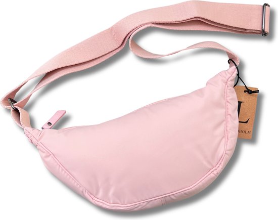 Lundholm heuptasje dames roze banana bag - crossbody tasje festival - cadeau voor vriendin moederdag cadeautje - Fanny pack roze | Scandinavisch Design - Stavanger serie