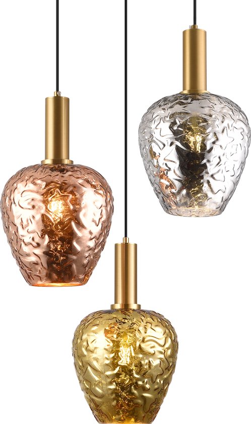 Haobosic - E27 Industriële Hanglamp - Vintage Stijl - 3 Metalen Hangertjes Voor Woonkamer Slaapkamer
