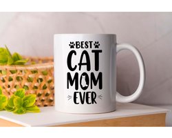 Mok Best Cat mom Ever - FamilyFirst - Gift - Cadeau - LoveMyFamily - GezinEerst - FamilieLiefde - Mom - Sister - Dad - Brother - Mama - Broer - Vader - Zus - anime - Teacher
