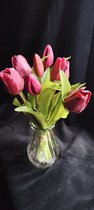 Paarse tulpen | Kunst Tulpen | 31 cm | Paars | 7 stelen | Tulpen | kunstbloemen voor binnen | kunstbloemen die net echt lijken