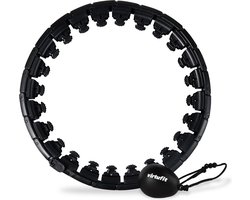 VirtuFit Gewicht Massage Hoelahoep - Zwart - 1,4 kg - 24 Schakelstukken - Verstelbaar van 80 tot 132 cm - Masserende Noppen - Aanpasbare Intensiviteit - Fitness Hoepel - Hoelahoep met Gewicht - Weight Hoop