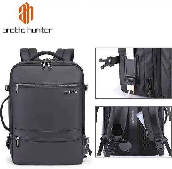 Arctic Hunter Laptop Bag - Sac à dos - Sac à dos - Sac de moto - Zwart - 32L