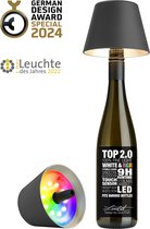 Sompex Flessenlamp " TOP " met houdbare kurk 2.0 | Led| Antraciet - indoor / outdoor - oplaadbaar | RGB
