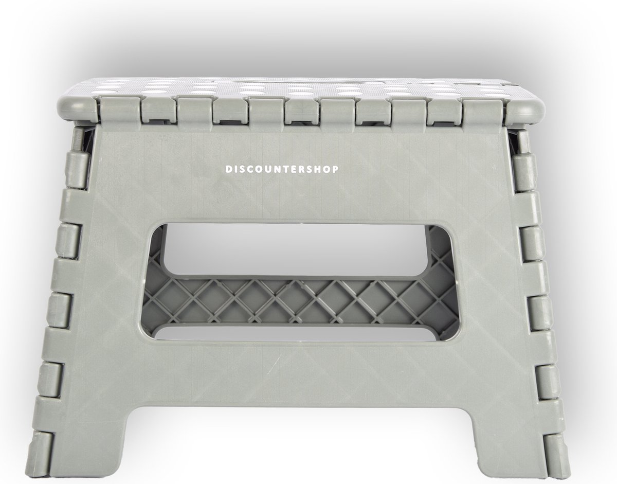 Inklapbaar Opstapkrukje Volwassenen | Grijs - Antislip - Max. 100kg | Kunststof - Opvouwbaar Campingkruk | 29cm x 22cm x 22cm
