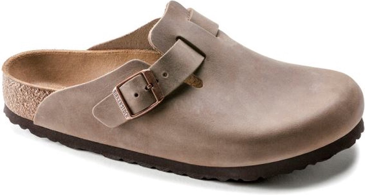 Birkenstock Slipper Boston 0960813 Tabacco Nubuck Smal Bruin