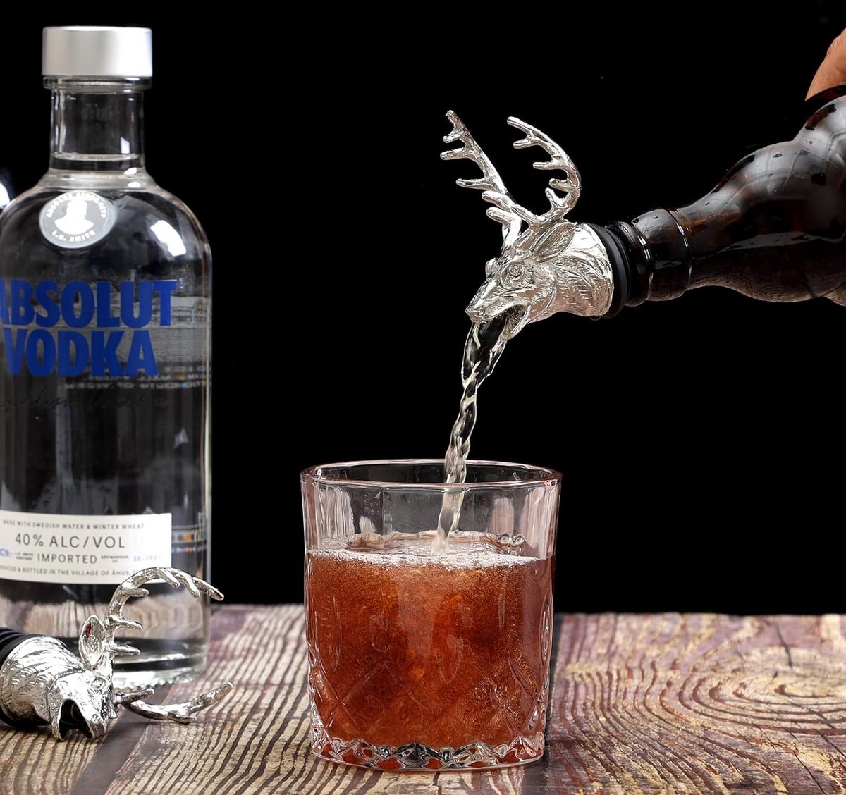Mousyee Verseur Alcool, Verseurs de Vin Verseur en Alliage de Zinc avec une Forte Tension Verseurs en Forme de Tête de Cerf de Ppolissage Vintage Durable et pas Facile à Rouiller pour 18mm-20mm (Noir Mousyee Verseur Alcool, Verseurs de Vin Verseur en Alliage de Zinc avec une Forte Tension Verseurs en Forme de Tête de Cerf de Ppolissage Vintage Durable et pas Facile à Rouiller pour 18mm-20mm (Noir