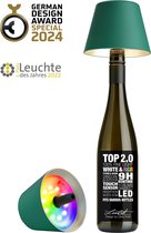 Sompex Flessenlamp " TOP " met houdbare kurk 2.0 | Led| Groen - indoor / outdoor - oplaadbaar | RGB