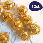 Boules de Noël - 3 cm - 12 pièces - Or - Boule disco Enfants - Boule disco - Décoration de Noël - Mini Set Disco