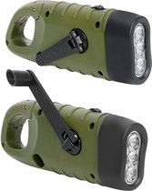 Lampe de poche rechargeable - Lampe de poche solaire LED - Lampe de poche à manivelle - Lampe de secours dynamo - Mousqueton à suspendre - 124 x 42 x 32 mm